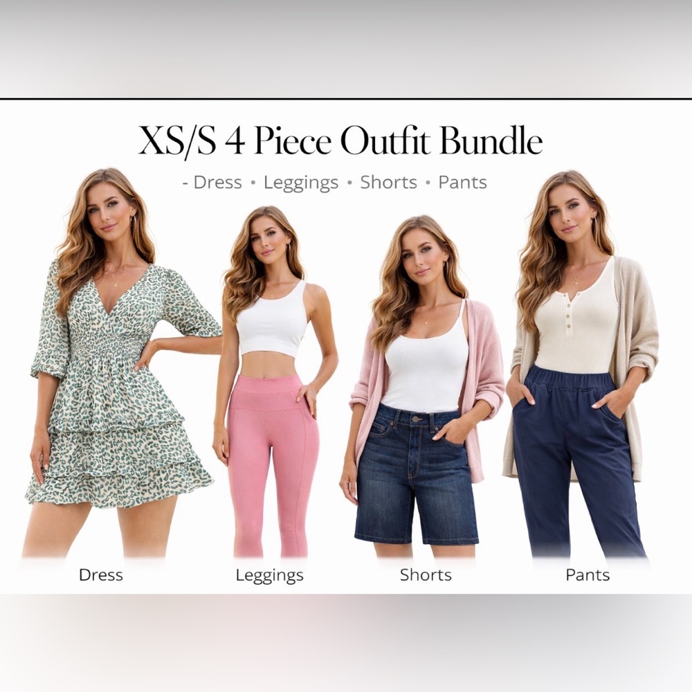 XS/S 4 Piece Outfit Bundle Zara Dress Leggings Shorts Pants NWT NWOT